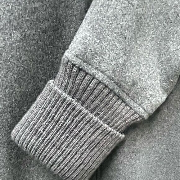 H&M SLEEK 3/4 LENGTH ZIP UP WOOL COAT SZ L - Picture 2 of 13